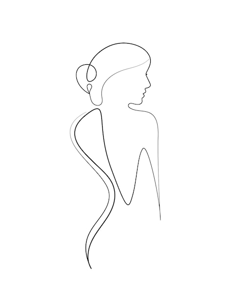 One line-art woman figure illustration