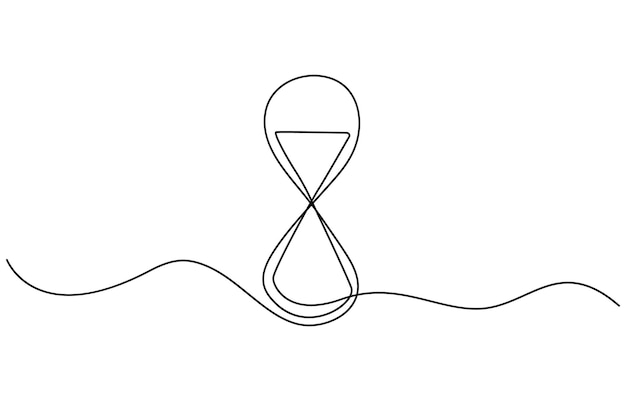 One line continuous hourglass Line art hourglass outline Hourglass one line continuous vector