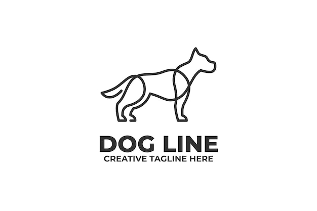 One Line Dog Illustration Logo