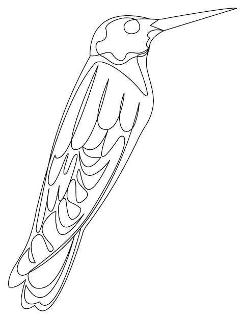 One line drawing bird