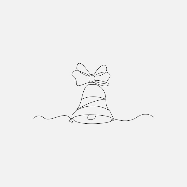 One Line Drawing Of Christmas Bells