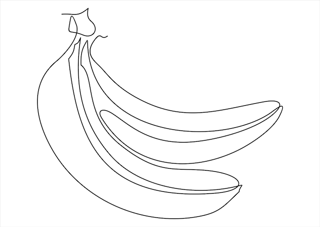 one line drawing of isolated vector object banana