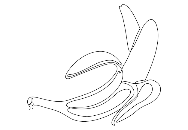 one line drawing of isolated vector object banana