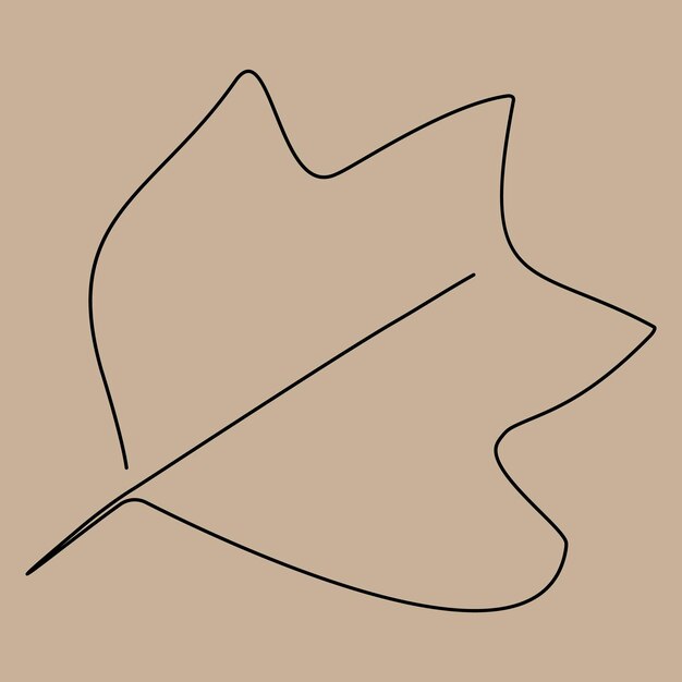 One line drawing of isolated vector object maple leaf