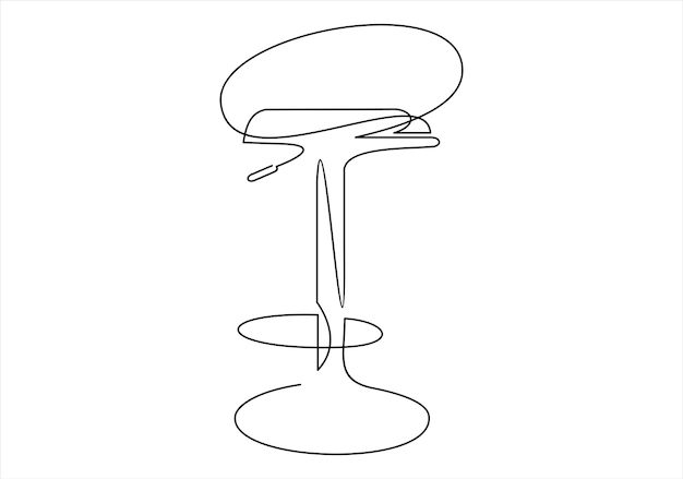 one line drawing of isolated vector object modern chair