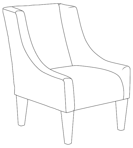 One line drawing of isolated vector object modern chair