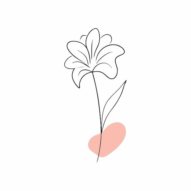 Vector one line drawing minimalist flower illustration in line art style 13