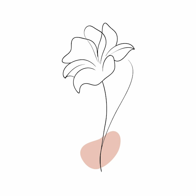 Vector one line drawing minimalist flower illustration in line art style 18