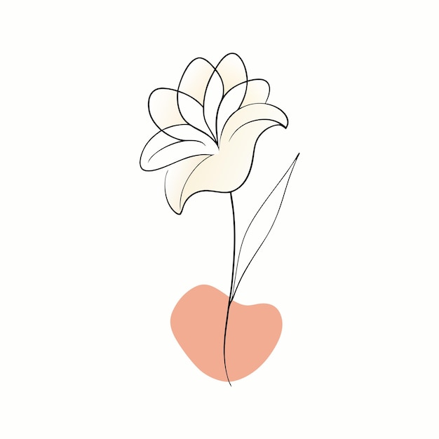 Vector one line drawing minimalist flower illustration in line art style 20