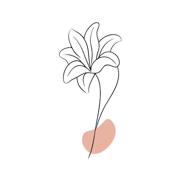 Vector one line drawing minimalist flower illustration in line art style 29