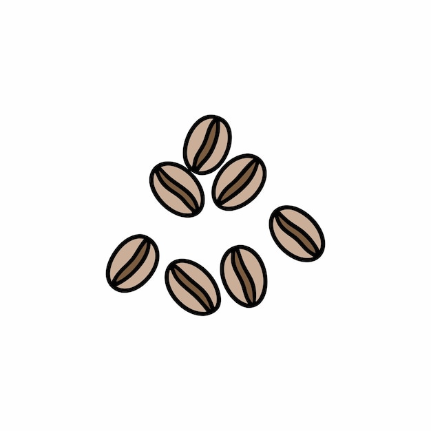 One line draws coffee beans in isolate on a white background Vector illustration