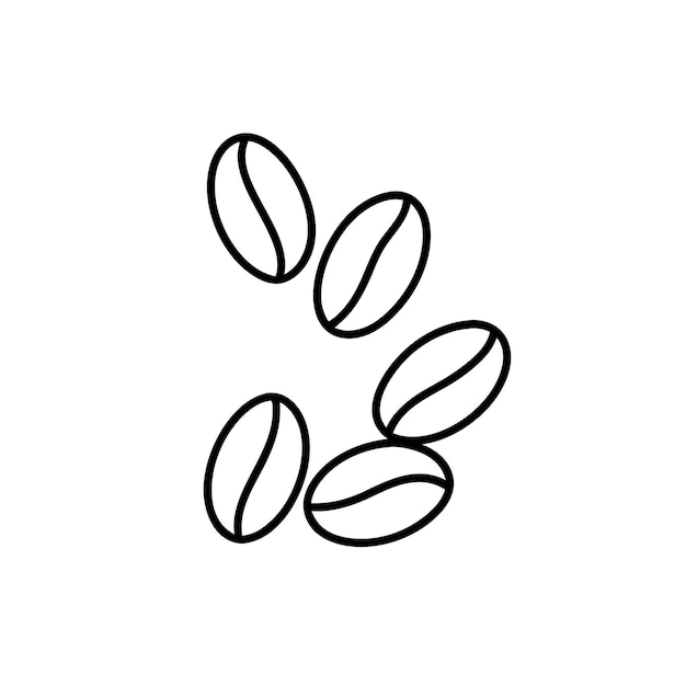 One line draws coffee beans in isolate on a white background Vector illustration