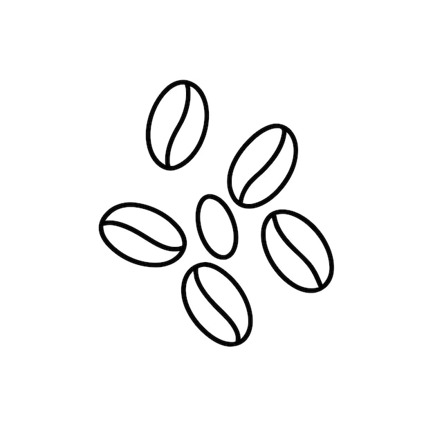 One line draws coffee beans in isolate on a white background Vector illustration