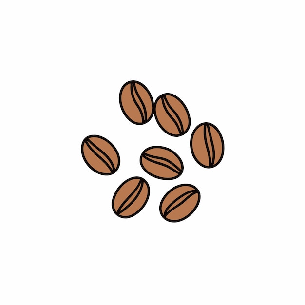 One line draws coffee beans in isolate on a white background Vector illustration