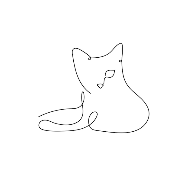 One line style cat Simple modern minimalist style vector illustration