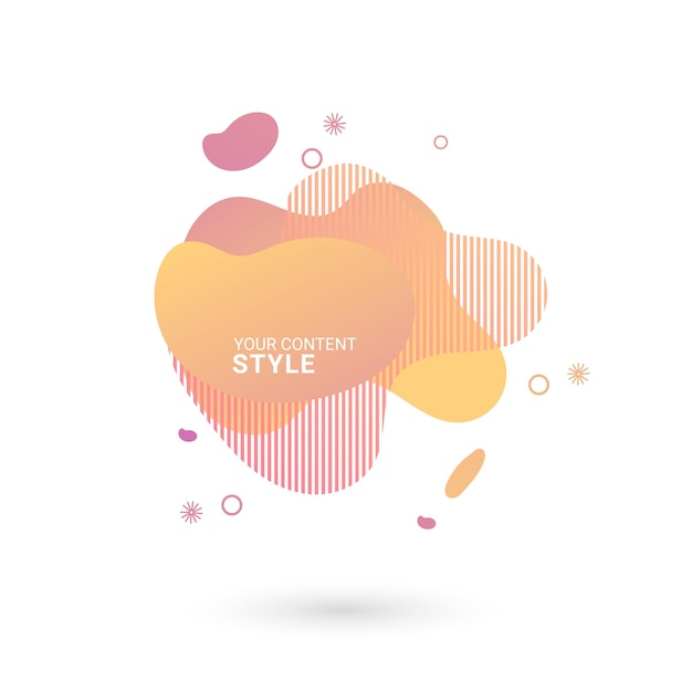 One liquid abstract element design with gradient colored style and One options vector illustration