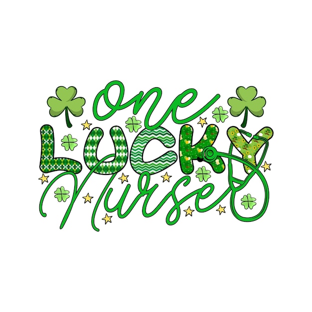 Vector one lucky nurse st. patrick's day sublimation t-shirt