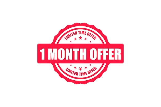 One Month Offer Limited Time Shopping Vector Label