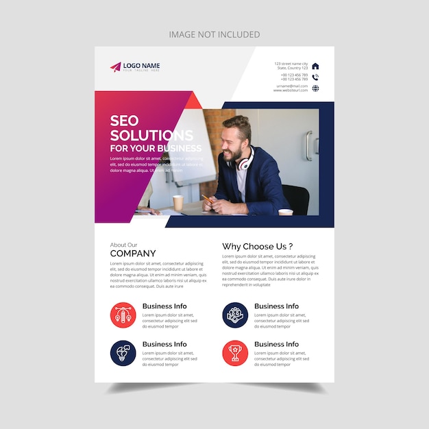 Vector one page corporate business flyer template