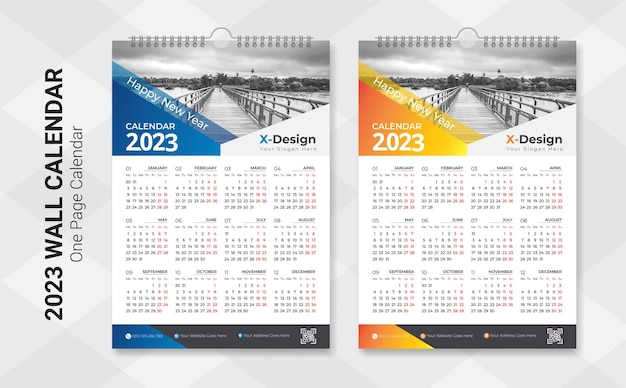 One Page Wall Calendar 2023