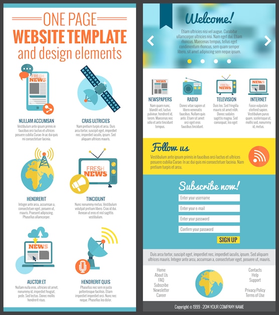 One page web site template