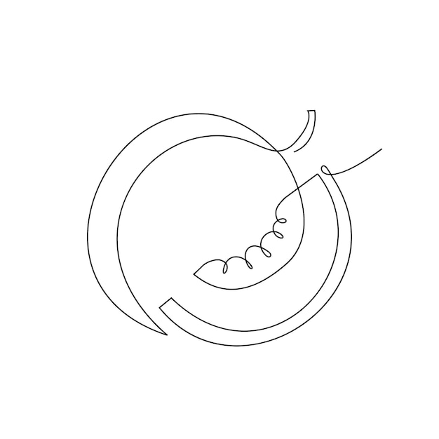 One single line fresh melon logo continuous