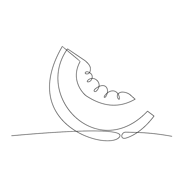 One single line sliced melon logo continuous