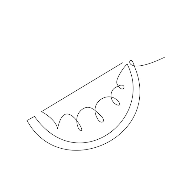 One single line water melon logo continuous