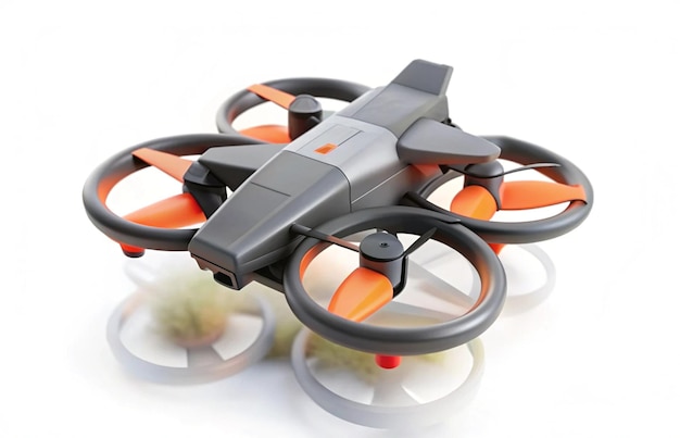 Vector one small drone on white background 3d render