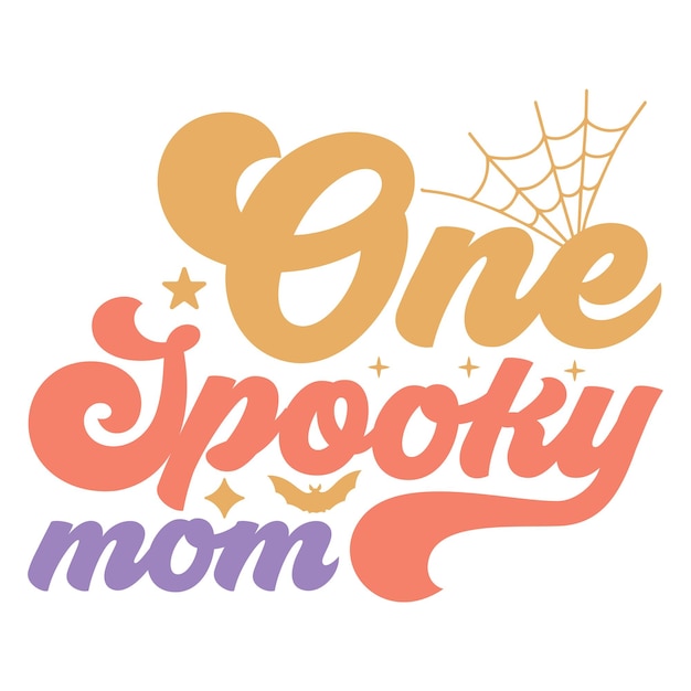 one spooky mom Retro SVG