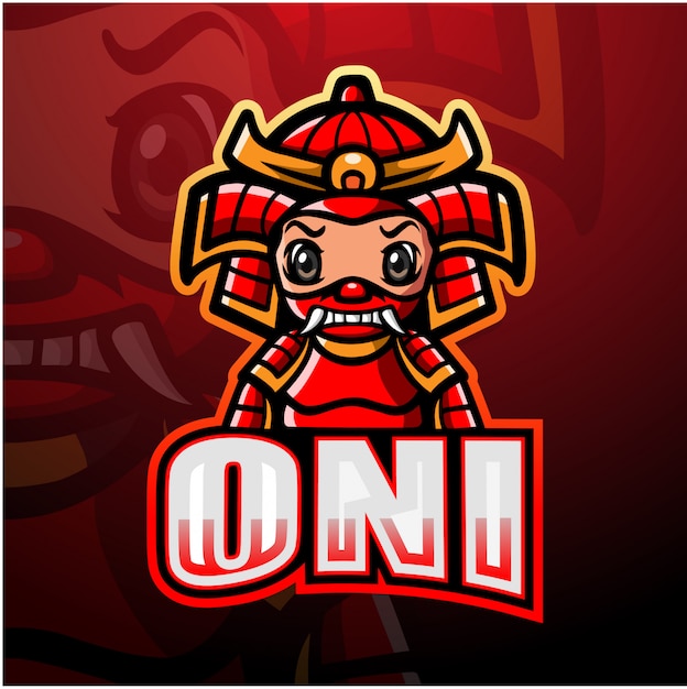 Oni mascot esport illustration