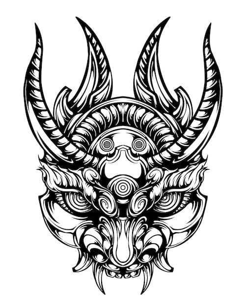 oni mask design vector Illustration