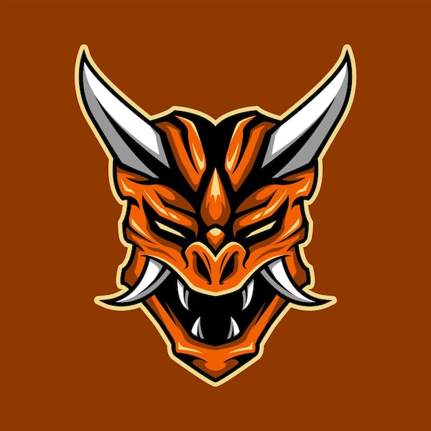 oni mask japanese illustration mascot logo