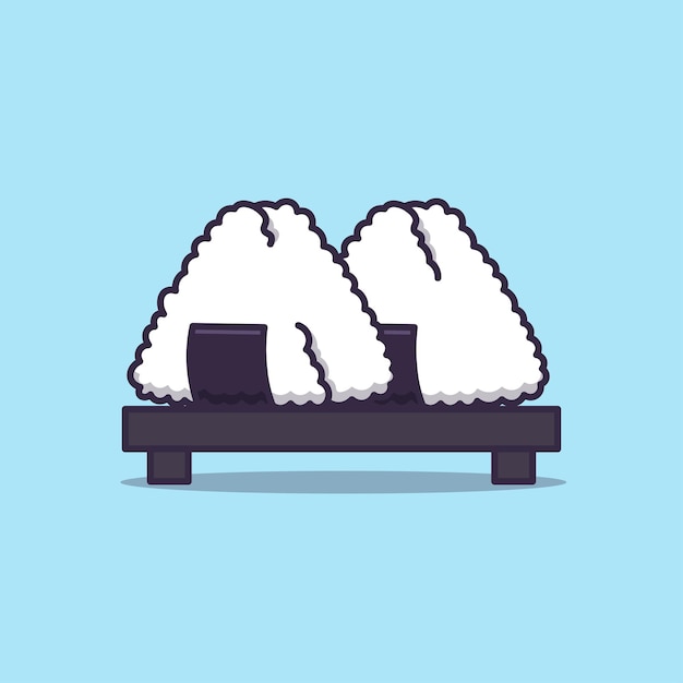 Onigiri asian food cartoon vector