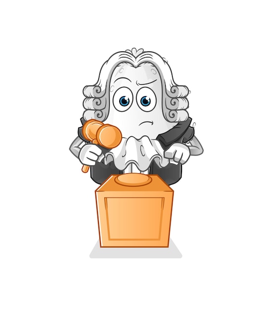 Onigiri judge holds gavel. character vector