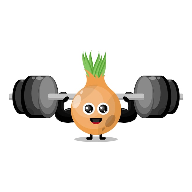 Onion fitness cute character mascot