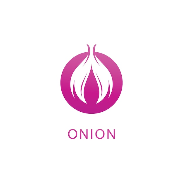 Onion logo vector , red onion icon . illustration Simple onion symbol