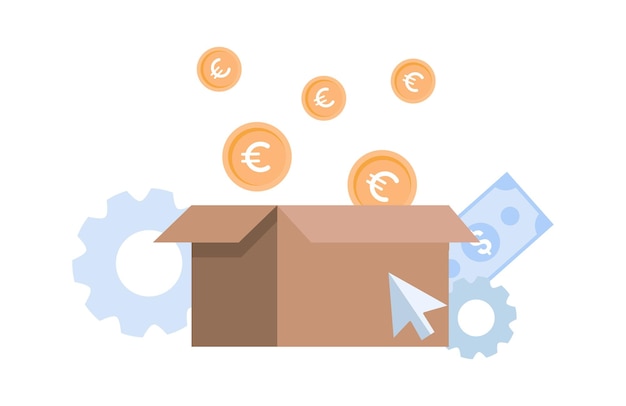 Online banking box Vector illustration