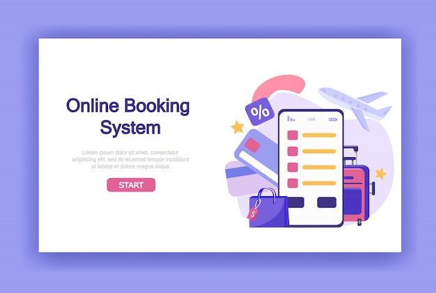 Vector online booking system with payment banner