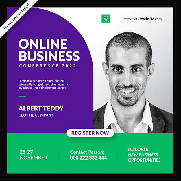 Online Business Conference Instagram Feed Template