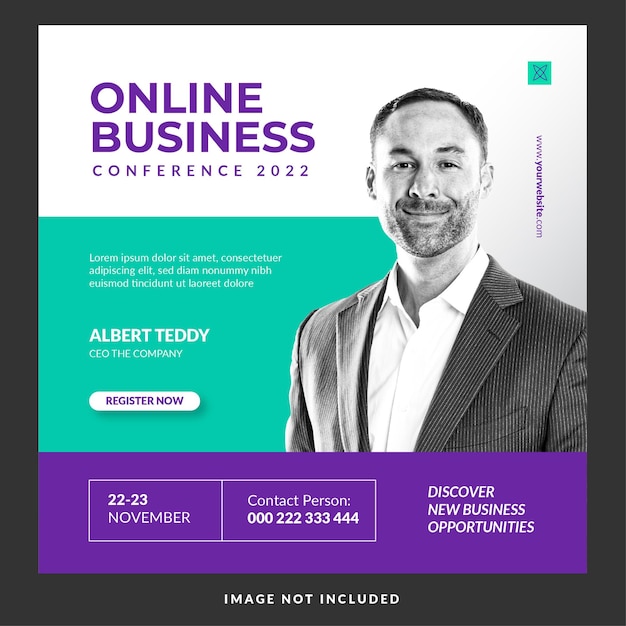 Online Business Conference Instagram Feed Template