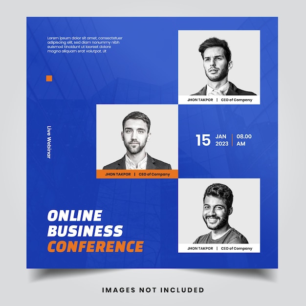 Online business conference instagram post template