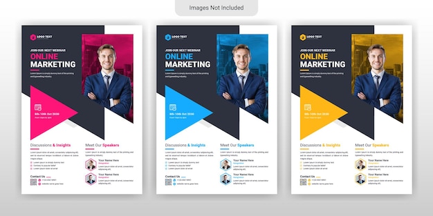 Online Business Marketing webinar flyer template design