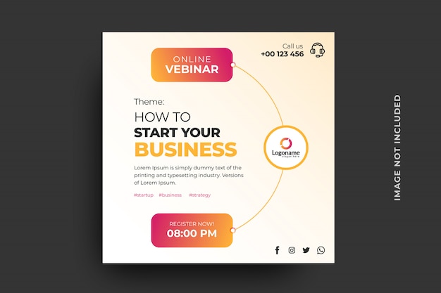 Online business webinar banner template