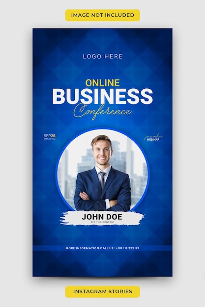 Online business webinar instagram story template