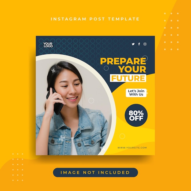 Online class social media template and instagram post background