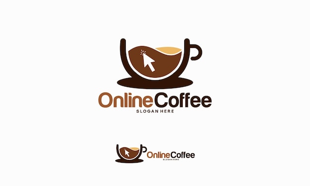 Online Coffee logo designs concept vector, Coffee Cup logo designs template