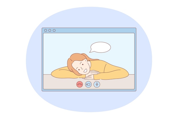 Online communication, chatting, video call concept