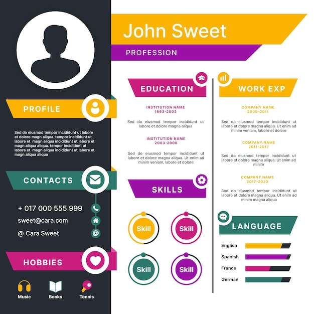 Online cv template