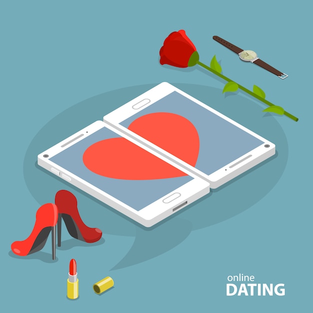 Online dating service vector concept.